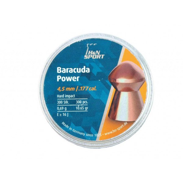 Пули пневматические H&N Baracuda Power 4,5 мм 0,69 грамма (300 шт)