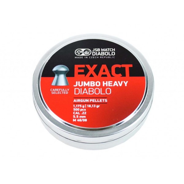 Пули пневматические JSB Exact Jumbo Heavy Diabolo 5,5 мм (5,52 мм) 1,175 грамма (500 шт)