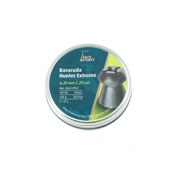 Пули пневматические H&N Baracuda Hunter Extreme 6,35 мм 1,84 грамма (150 шт) headsize 6,35 мм