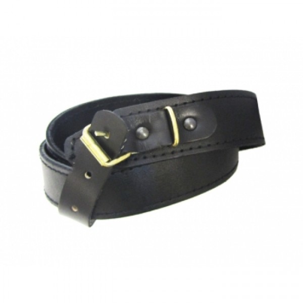 Ремень погонный люкс (черный, кожа) (220210033)