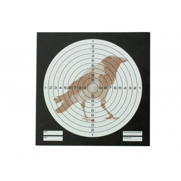 Мишень для пневматики ВОРОНА 25 м цветная, 140х140 мм (50 шт)