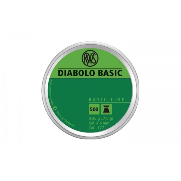Пули пневматические RWS Diabolo Basic 4,5 мм 0,45 гр (500 шт)