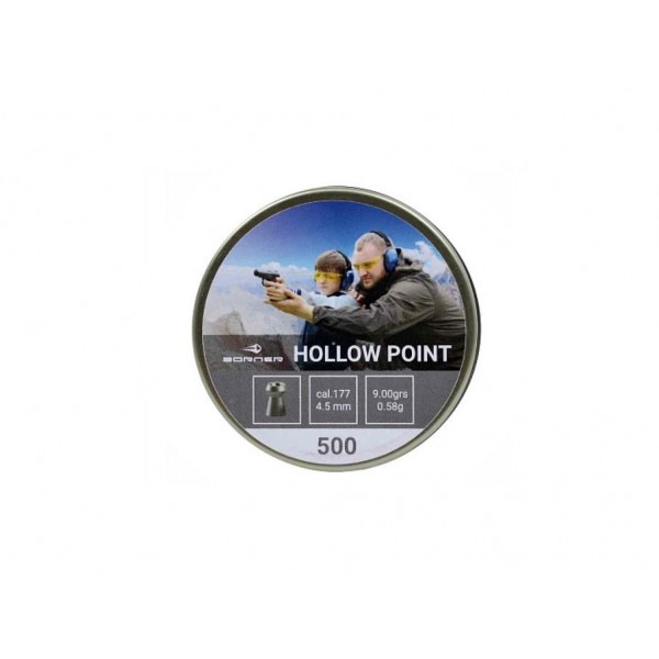 Пневматические пули Borner Hollow Point 4,5 мм 0,58 грамма (500 штук)
