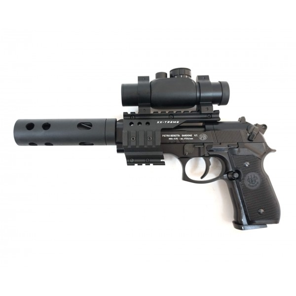 Пневматический пистолет Umarex Beretta M92 FS XX-TREME с глушителем, коллиматором 4,5 мм