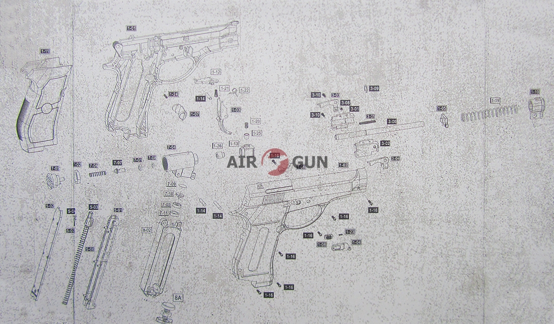 Пневматический пистолет Gletcher BRT 84 4,5 мм Пневматический пистолет Gletcher BRT 84 4,5 мм