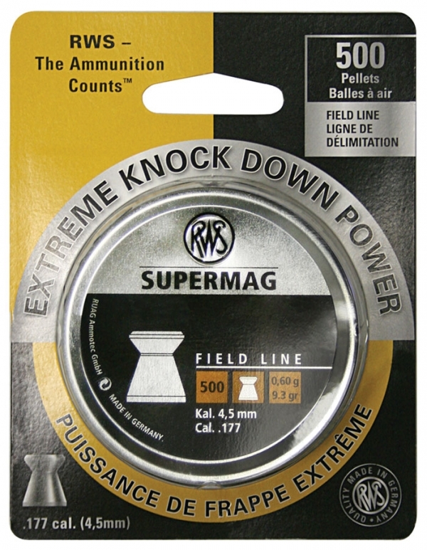 Пули пневматические RWS Supermag 4,5 мм 0,60 грамма (500 шт)