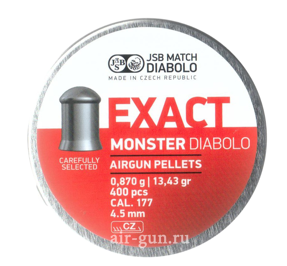 Пули пневматические EXACT Monster Diabolo 4,5 мм 0,87 грамма (400 шт.) headsize 4,52 мм