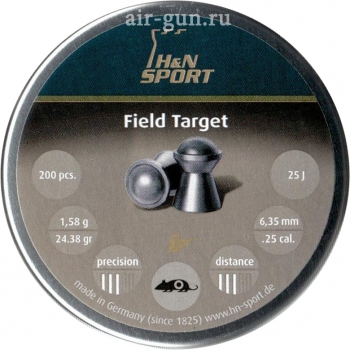 Пули пневматические H&N Field Target 6,35 мм 1.58 грамма (200 шт.) headsize 6,35 мм