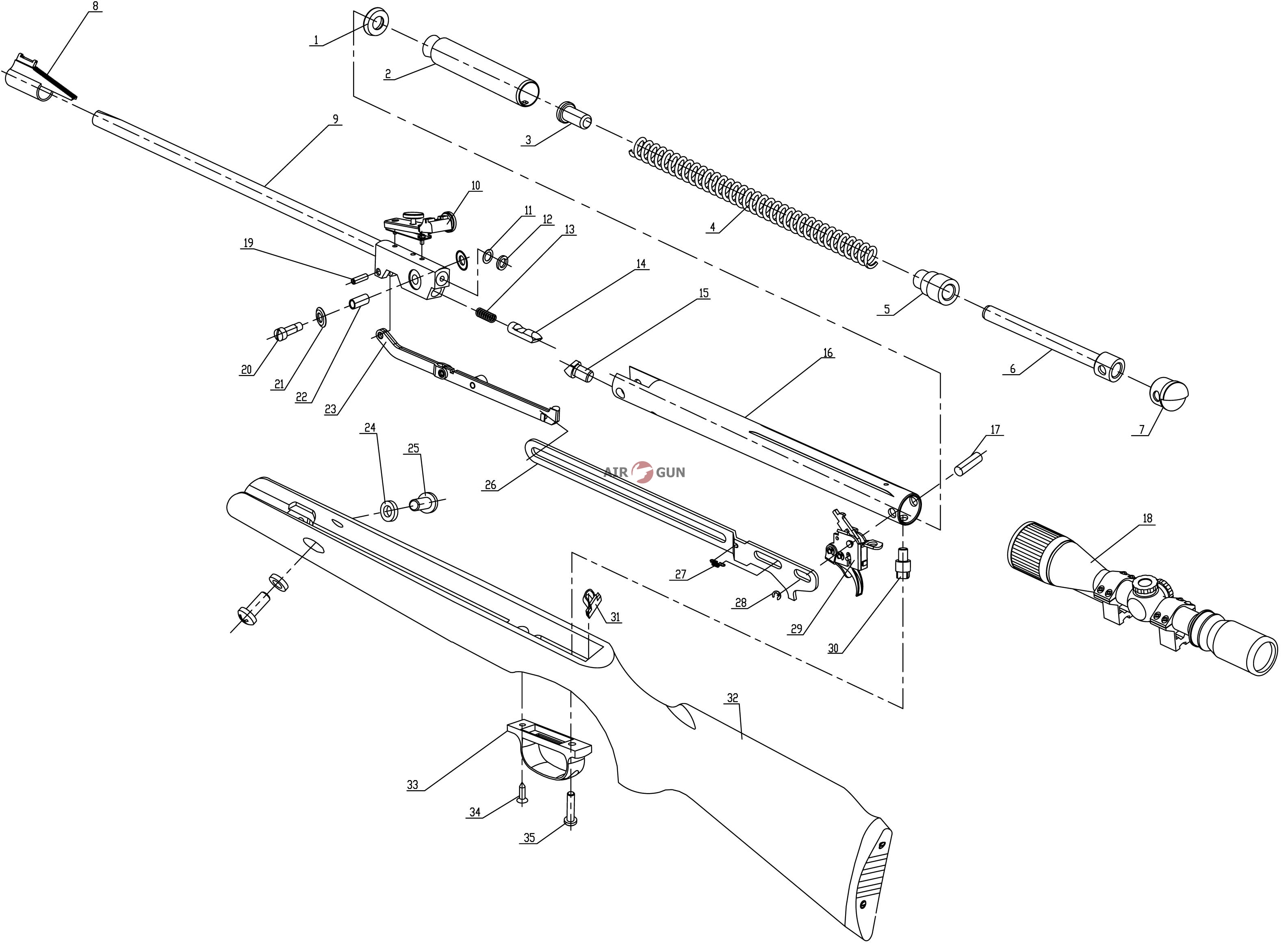 Пневматическая винтовка Crosman Optimus R8-C01K77 4,5 мм