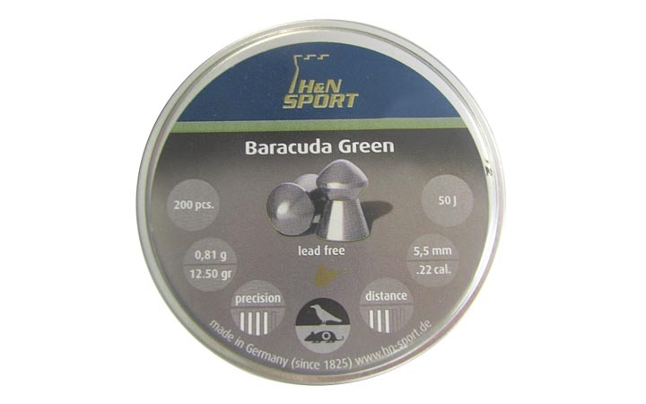 Пули пневматические H&N Baracuda Green 5,5 мм 0,81 грамма (200 шт.)