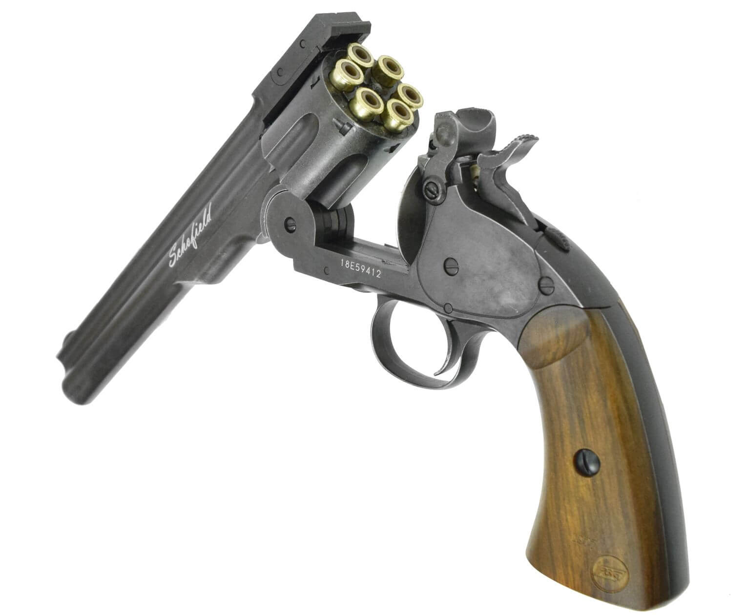 Пневматический пистолет ASG Schofield 6" Aging Black 4,5 мм Пневматический пистолет ASG Schofield 6" Aging Black 4,5 мм