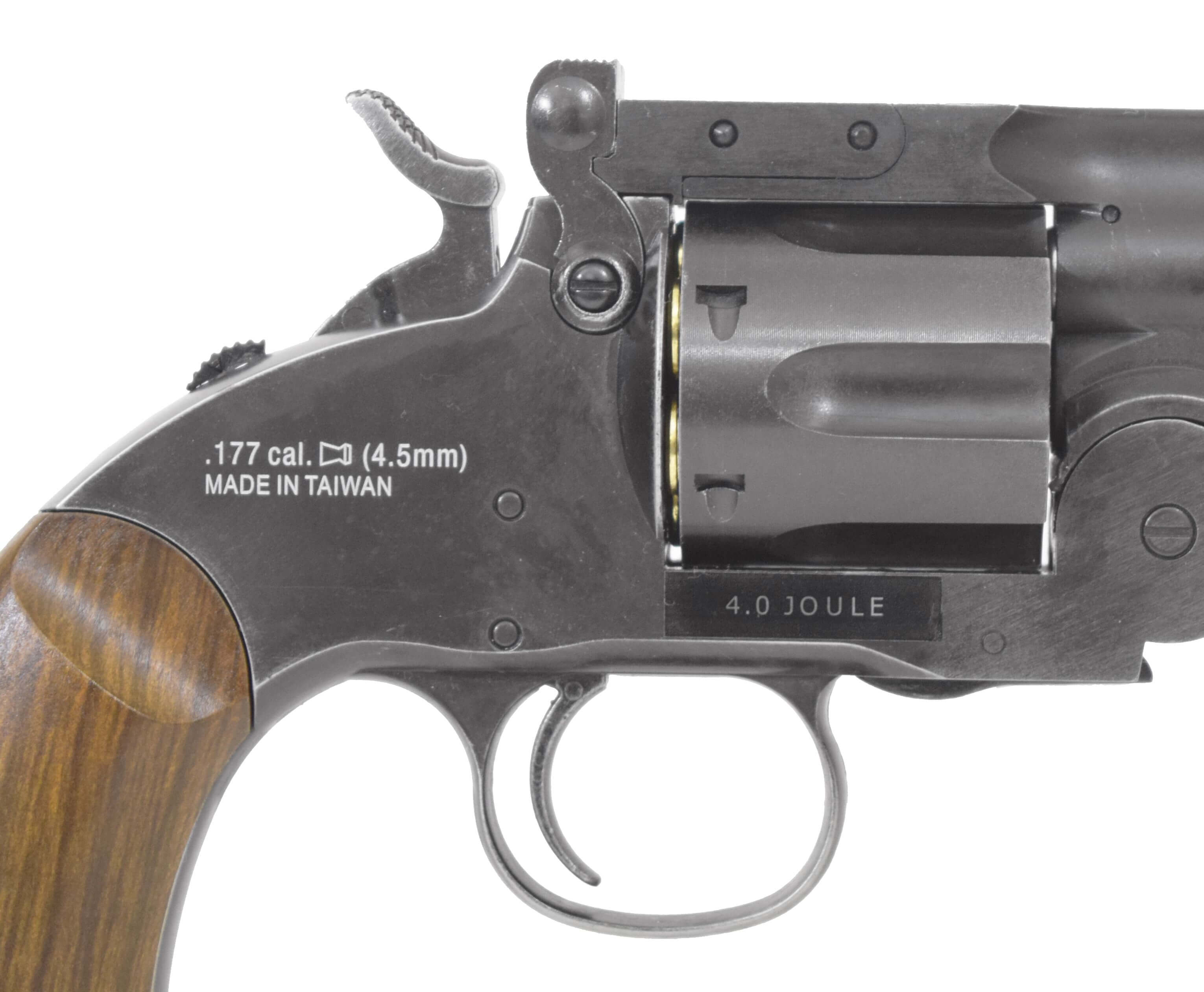 Пневматический пистолет ASG Schofield 6" Aging Black 4,5 мм Пневматический пистолет ASG Schofield 6" Aging Black 4,5 мм