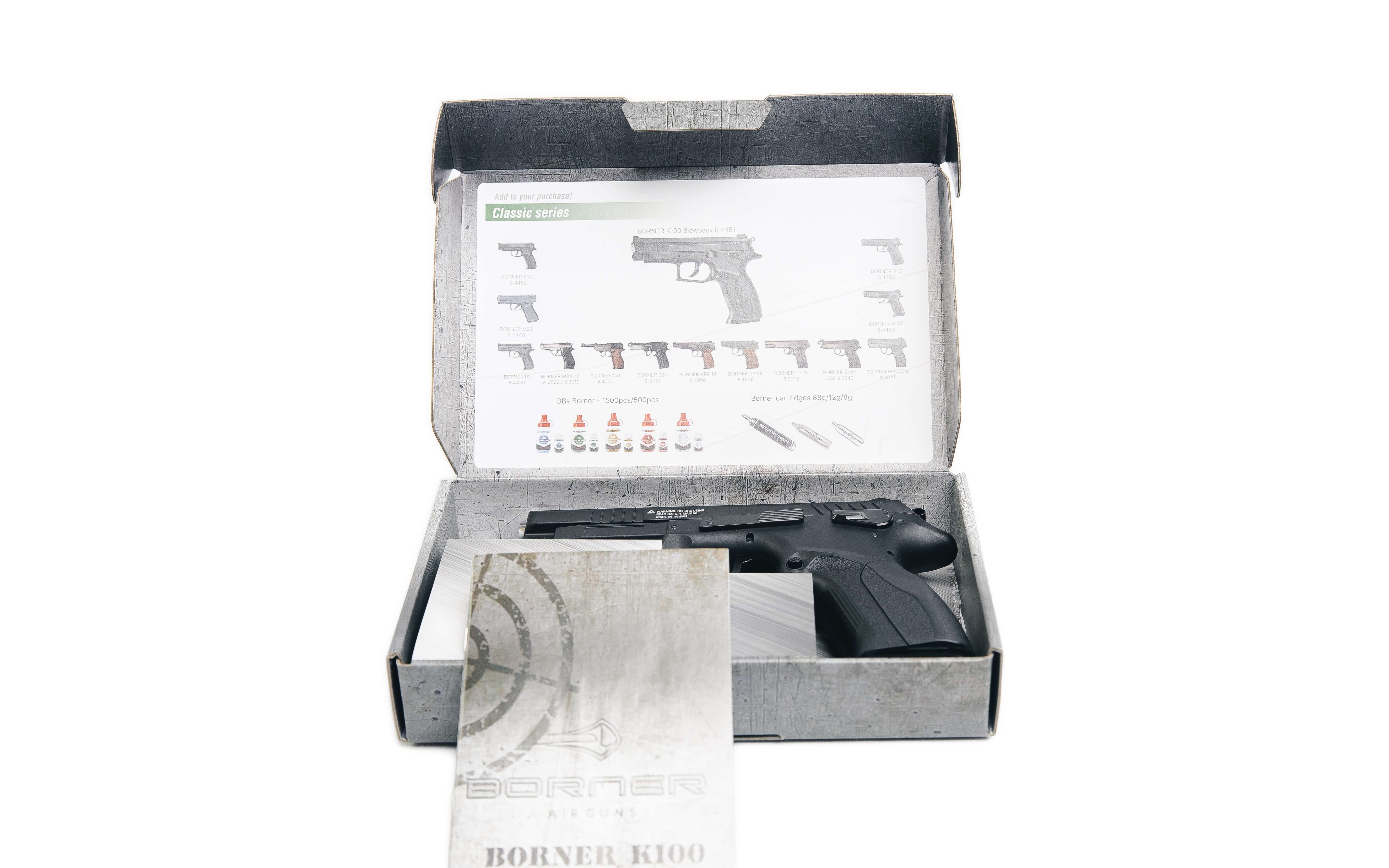 Пневматический пистолет Borner K100 blowback 4,5 мм