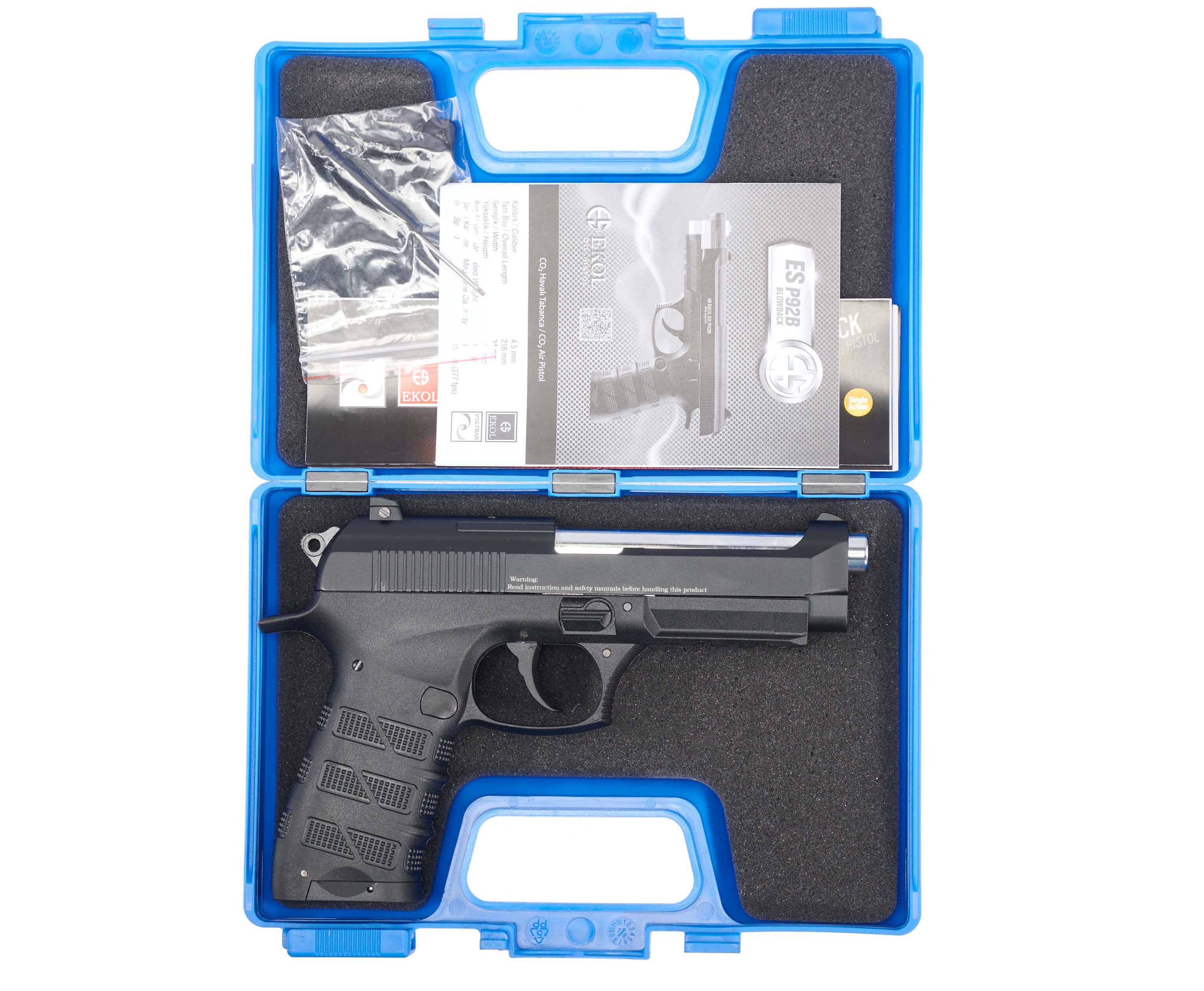 Пневматический пистолет Ekol ES P92 B Black (Blowback) 4.5 мм