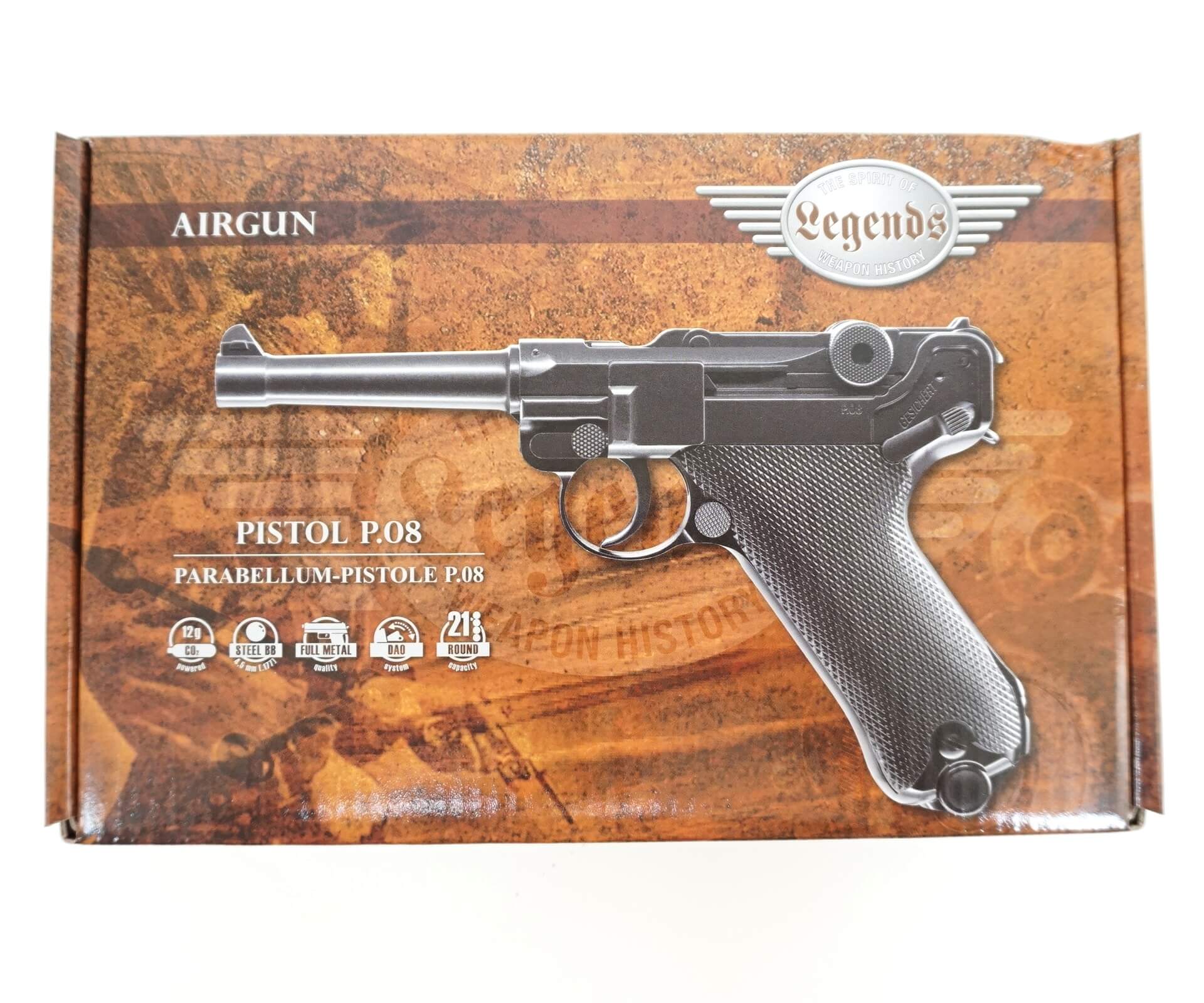 Пневматический пистолет Umarex P.08 4,5 мм Люгер Парабеллум Пневматический пистолет Umarex P.08 4,5 мм Люгер Парабеллум